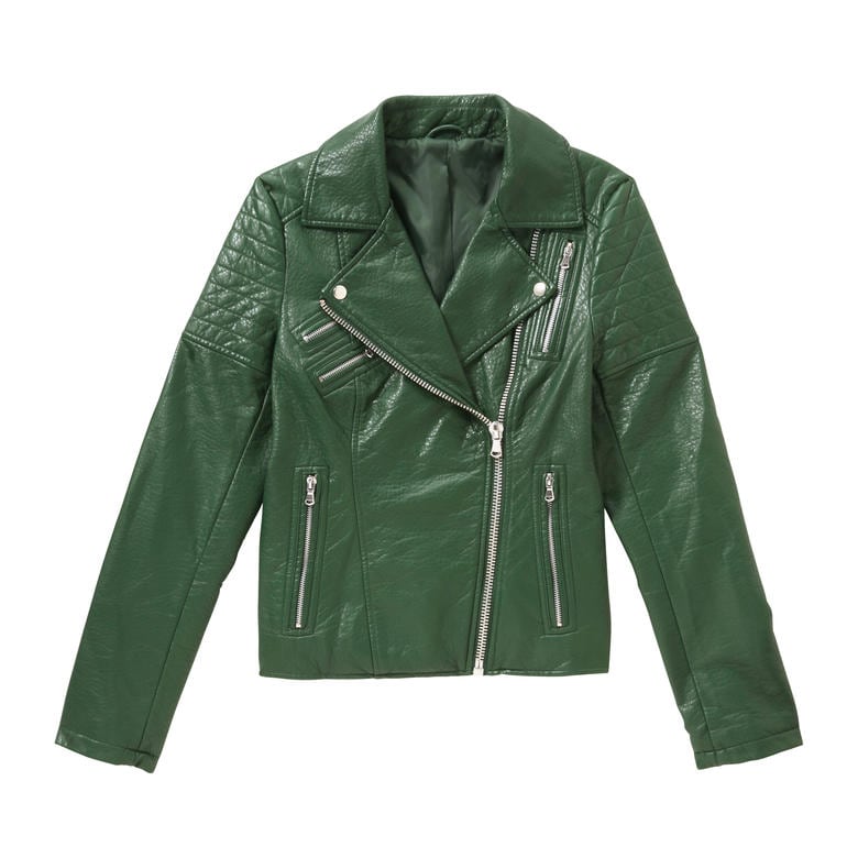 Zip Moto Jacket in Dark Green from Joe Fresh